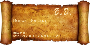 Bencz Dorina névjegykártya